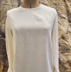 Talbots Blouse Silk Cream/Beige size 10